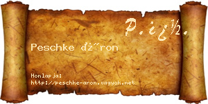 Peschke Áron névjegykártya